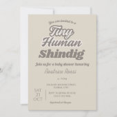 Invitation Minuscule Baby shower de coEd Neutral Humain Shind (Devant)