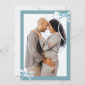 Invitation Minuscule Baby shower humain Shindig bleu minimali (Dos)