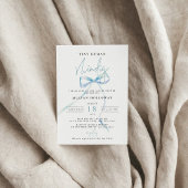 Invitation Minuscule Baby shower humain Shindig bleu minimali