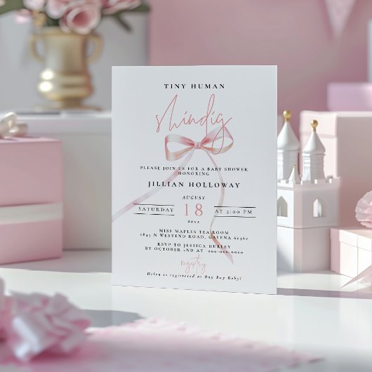 Invitation Minuscule Baby shower humain Shindig rose