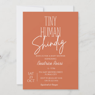 Invitation Minuscule Baby shower moderne Neutre Humain Shindi