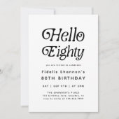 Invitation Minuscule Bonjour 80e anniversaire moderne Retro 8 (Devant)