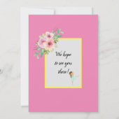 Invitation Minuscule danseur | Ballet Floral rose Fête Annive (Dos)