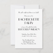Invitation Minuscule Déco Blanc Bachelorette Party (Devant)
