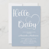 Invitation Minuscule Elégant Bleu Bébé Douche pour garçon (Devant)