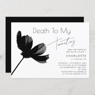 Invitation Minuscule "Mort à mes 20 ans" Noir 30e anniversair
