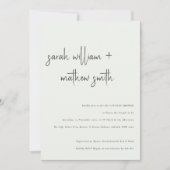 Invitation Minuscule Noir Blanc Script Couples Douche (Devant)