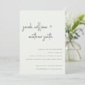 Invitation Minuscule Noir Blanc Script Couples Douche (Debout devant)