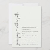 Invitation Minuscule Noir Blanc Script Couples Douche (Devant)