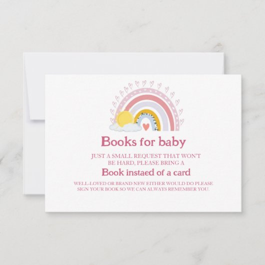 Invitation Minuscule Rainbow Sun Pink Baboks pour bébé (Devant)
