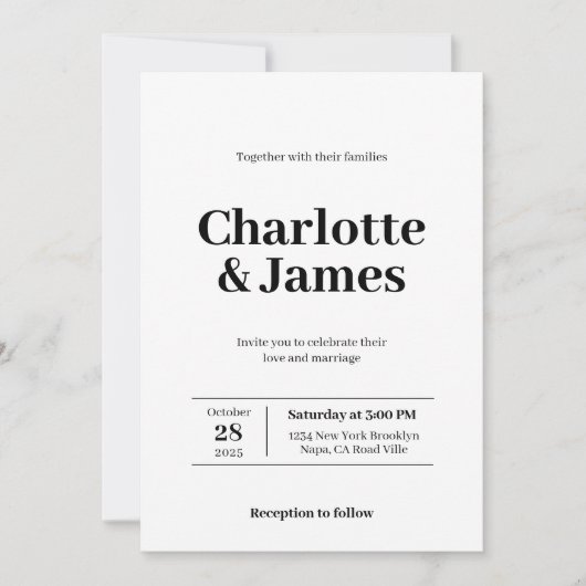 Invitation Minuscule rétro moderne Mariage de script photo (Devant)