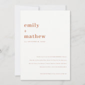 Invitation Minuscule Rouille Orange Typographie Couples Douch (Devant)