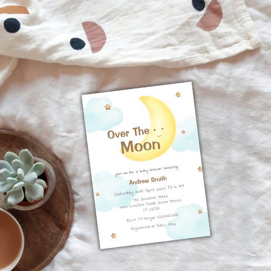 Invitation Minuscule Sur Le Baby shower Lune