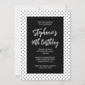 Invitation Minuscules Points Noirs Gras 40e Anniversaire (Devant)