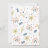 Invitation Miracle Baby Pastel Arc-en-ciel Nuages Raindrops (Dos)