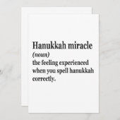 Invitation Miracle de Hanukkah Drôle Définition juive de Chan (Devant / Derrière)