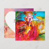 Invitation MIRANDOLINA, BALLE MASQUÉRADE SUCRE 16, coeur (Devant / Derrière)