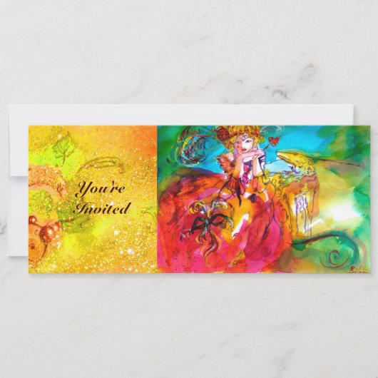Invitation MIRANDOLINA, brillant jaune brun rouge vert (Devant)