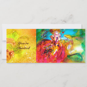 Invitation MIRANDOLINA, éclats lumineux jaune marron rouge ve