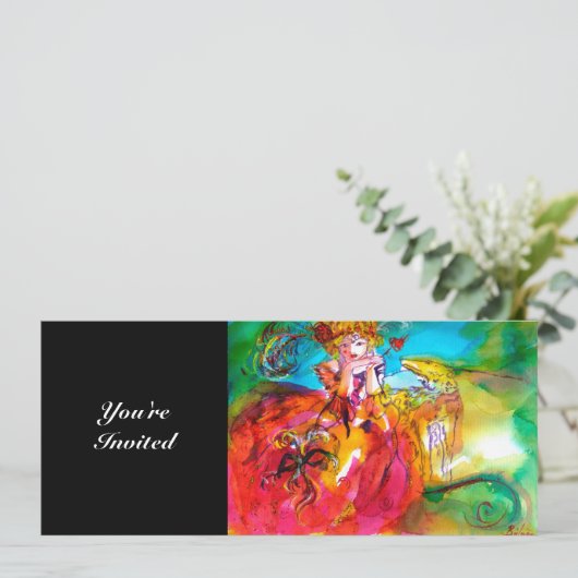 Invitation MIRANDOLINE, éclats lumineux jaune marron rouge ve (Debout devant)