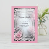 Invitation miroir de conte de fées princesse rose (Debout devant)