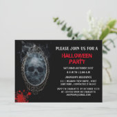 Invitation Miroir de Fantôme Effrayant Fête d'Halloween (Debout devant)