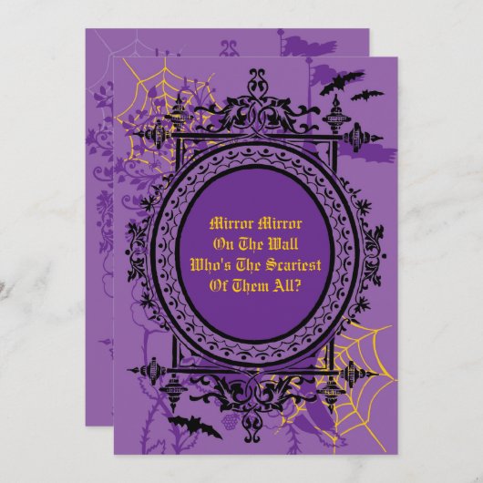 Invitation Miroir Halloween Invitation (Devant / Derrière)