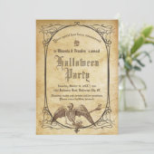 Invitation Miroir victorien vintage squelette gothique Hallow (Debout devant)