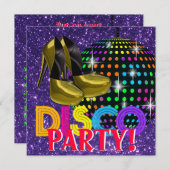 Invitation Mirror Ball Disco Dance Party (Devant / Derrière)