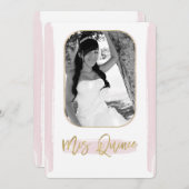 Invitation Mis en or rose Quince Quinceañera Photo (Devant / Derrière)