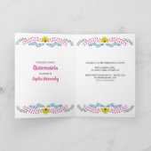 Invitation Mis Quince Anos Blue Floral Fête mexicaine (Intérieur)