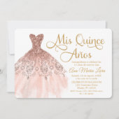 Invitation Mis Quince Años Invitación de Quinceañera Rosada (Devant)