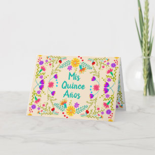 Invitation Mis Quince Anos Mexicaine Floral Quinceanera