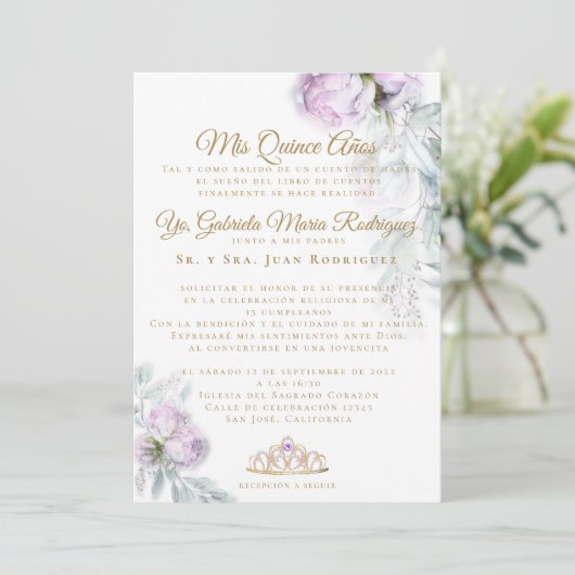 Invitation Mis Quince Años Modernos (Debout devant)