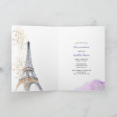 Invitation Mis Quince Anos Paris Tour Eiffel Lavande (Intérieur)
