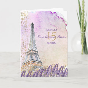 Invitation Mis Quince Anos Paris Tour Eiffel Lavande