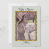 Invitation Mis Quince Belles Fleurs Roses Pastel (Dos)