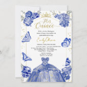 Invitation Mis Quince Bilingue Robe Bleue Royale (Dos)