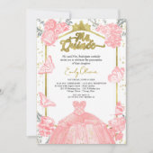 Invitation Mis Quince Bilingue Rose Rosée Rosée Fl (Devant)