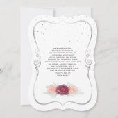 Invitation Mis Quince Burgundy Blush et Silver Quinceanera (Dos)