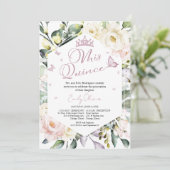 Invitation Mis Quince Butterfly Floral Quinceañera Bilingue (Debout devant)