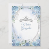 Invitation Mis Quince Dusty Blue & Silver Floral Quinceañera (Dos)