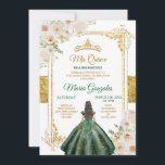 Invitation Mis Quince Emerald Vert & Blanc Floral Anniversair<br><div class="desc">Mis Quince Emerald Green & White Floral Birthday Quinceanera Invitation Mis Quince Anos,  15e anniversaire, </div>