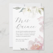 Invitation Mis Quince rose Floral Anniversaire Quinceañera Ph (Devant)