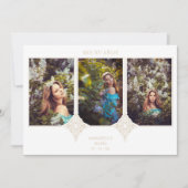 Invitation Mis XV Años Español 3 Fotos Efecto Encaje Dorado (Devant)