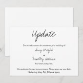 Invitation "Mise à jour" Annonce de report de mariage casual (Devant / Derrière)
