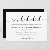 Invitation Mise à jour de la date du mariage reprogrammée (Devant / Derrière)
