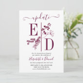 Invitation Mise à jour de mariage avec des initiales simples (Debout devant)