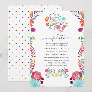 Invitation Mise à jour de mariage de fête mexicaine florale c