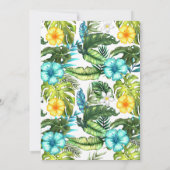 Invitation Mise à jour de mariage de plage tropicale Monogram (Dos)
